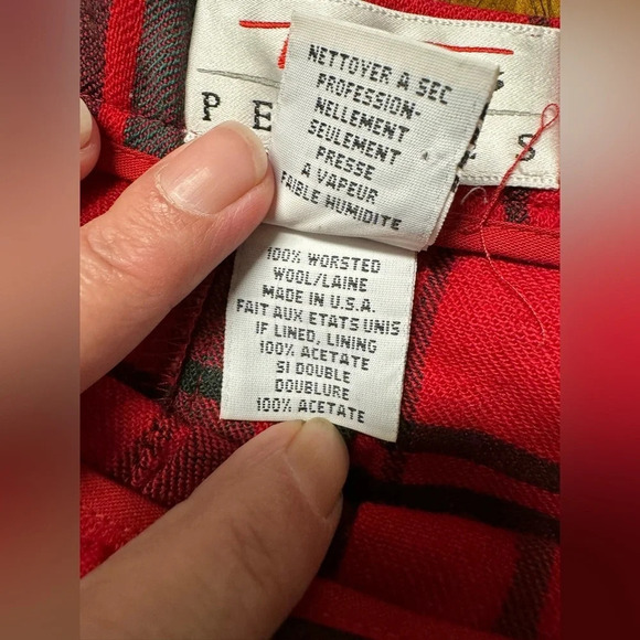 Vintage Talbots 100% Worsted Wool Plaid Pleated Midi Skirt Academia Size 6 P - Picture 5 of 6